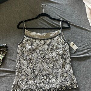 Black and White Lace Camisole